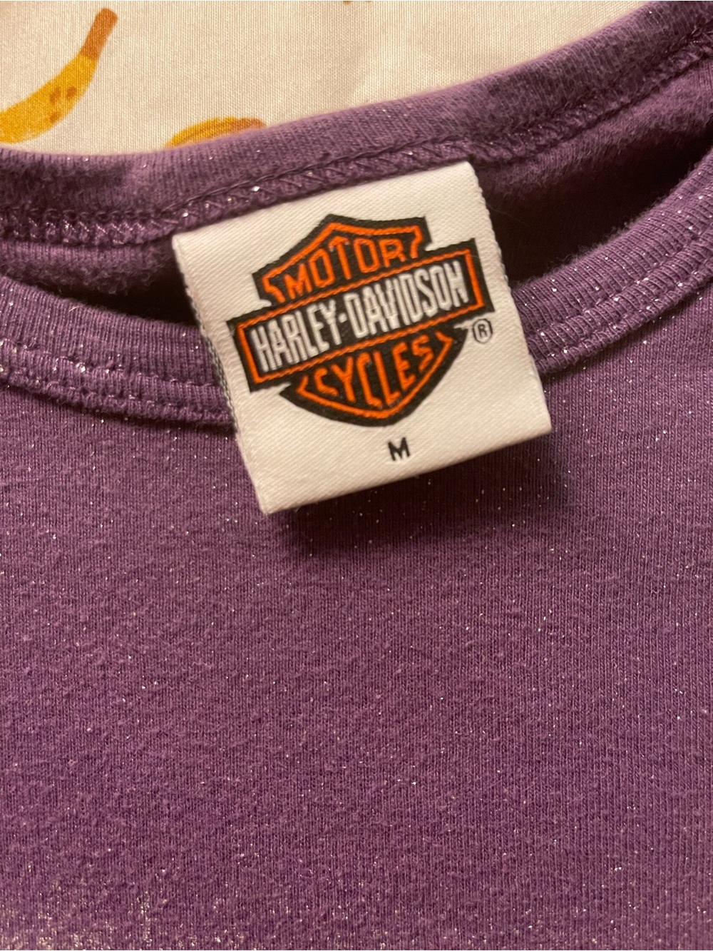 Sparkly Purple Harley Davidson Motorcycles Baby Tee Vegas ' - Picture 4 of 4